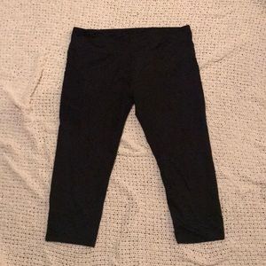 Fabletics Black with Mesh Workout Capris Size XL!